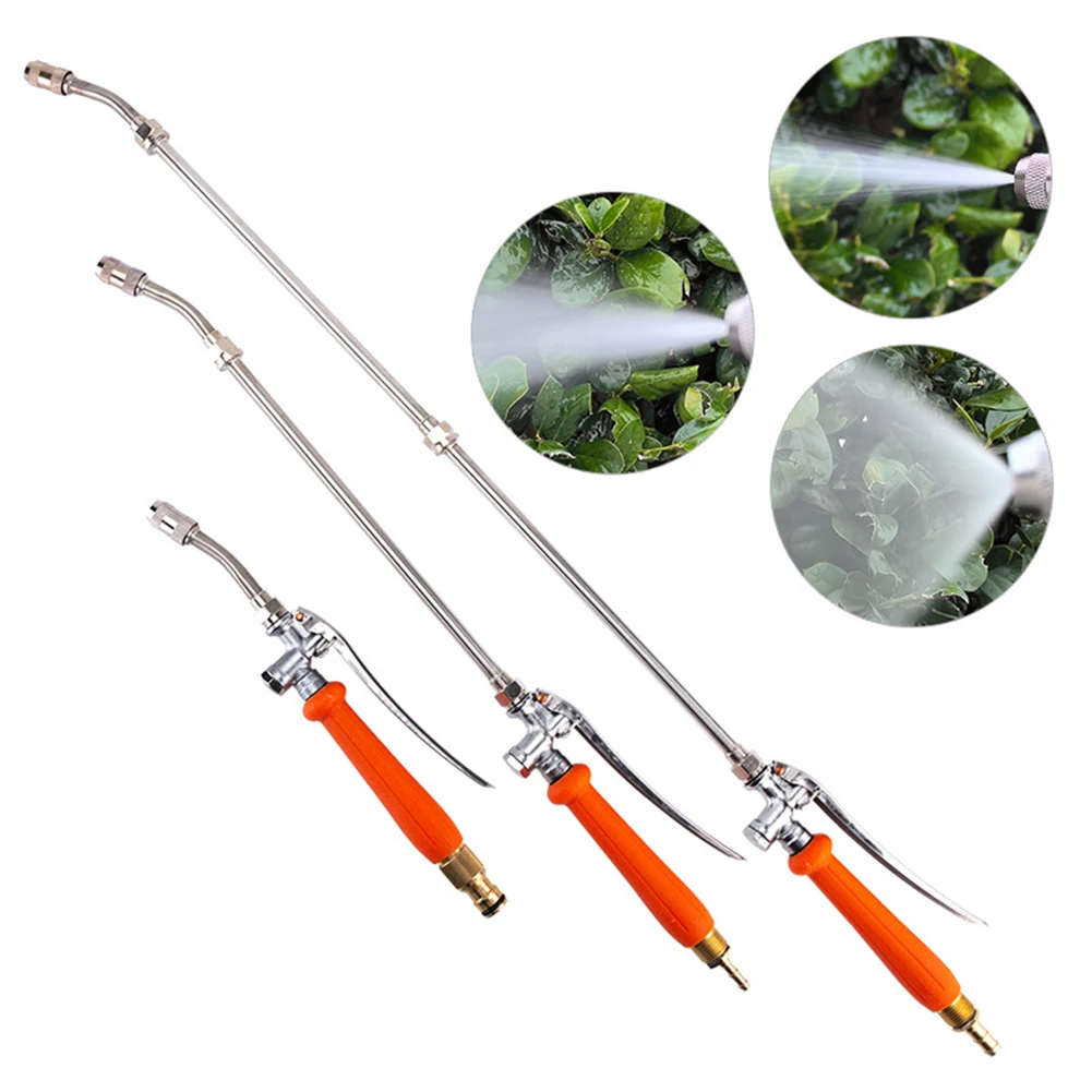 مجموعة رذاذ حديقة من الفولاذ المقاوم للصدأ الفاخر، فوهة قابلة للتعديل ومقبض قابل للقفل، ملحقات ري الحديقة #4