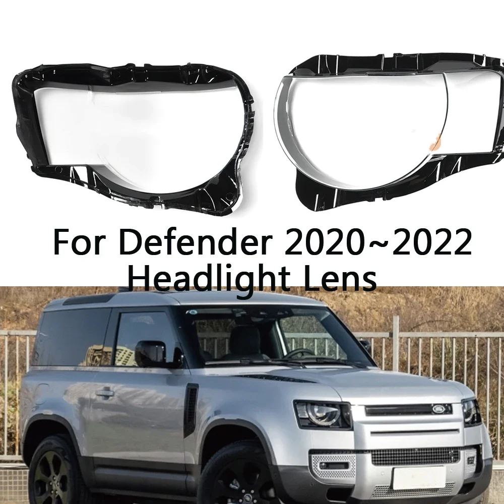

HTTCY For Land Rover Defender 2020 2021 2022 Headlight Cover Transparent Lens Headlamp Shell Replace Original Lampshade