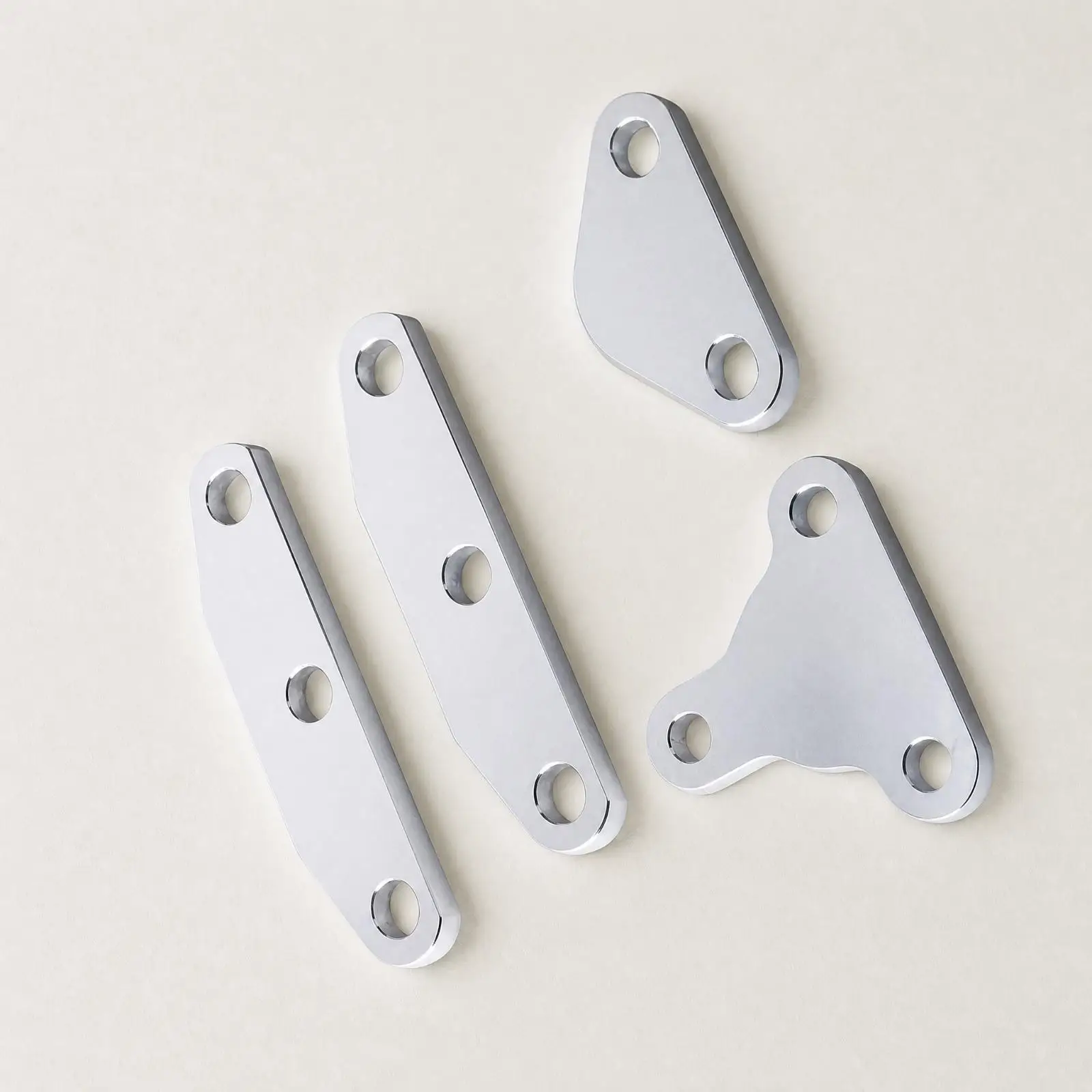 4 Pieces Metal Block-off Plate with Mounting Holes Solid Construction Block-off Plate Silver-Finished for Car Hobbyists, Garage