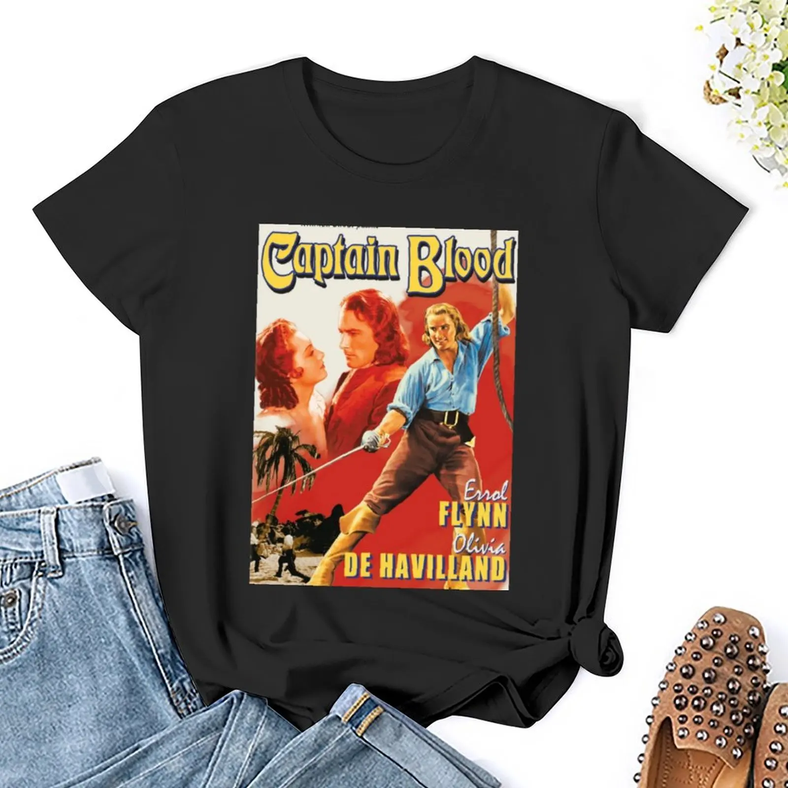 Captain Blood Curtiz T-Shirt summer tops funny Blouse graphics western t-shirt dress for Women