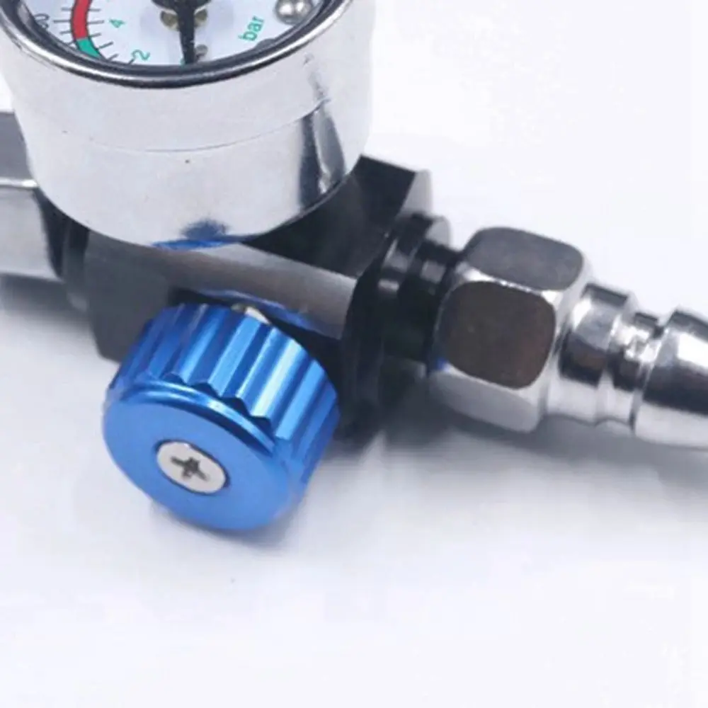 1/4 Inch Thread Spray Gun Regulator Built-in Pressure Gauge 0-140 PSI Range Pneumatic Tool Adapter Pneumatic Compatible