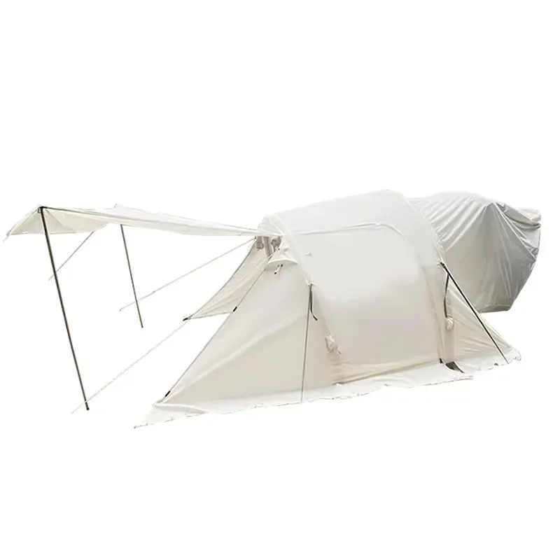 Wholesale Multi-person Outdoor Camping One Bedroom Tail Tunnel Tent. Family Outing Inflatable Four-Season Waterproof Tent.