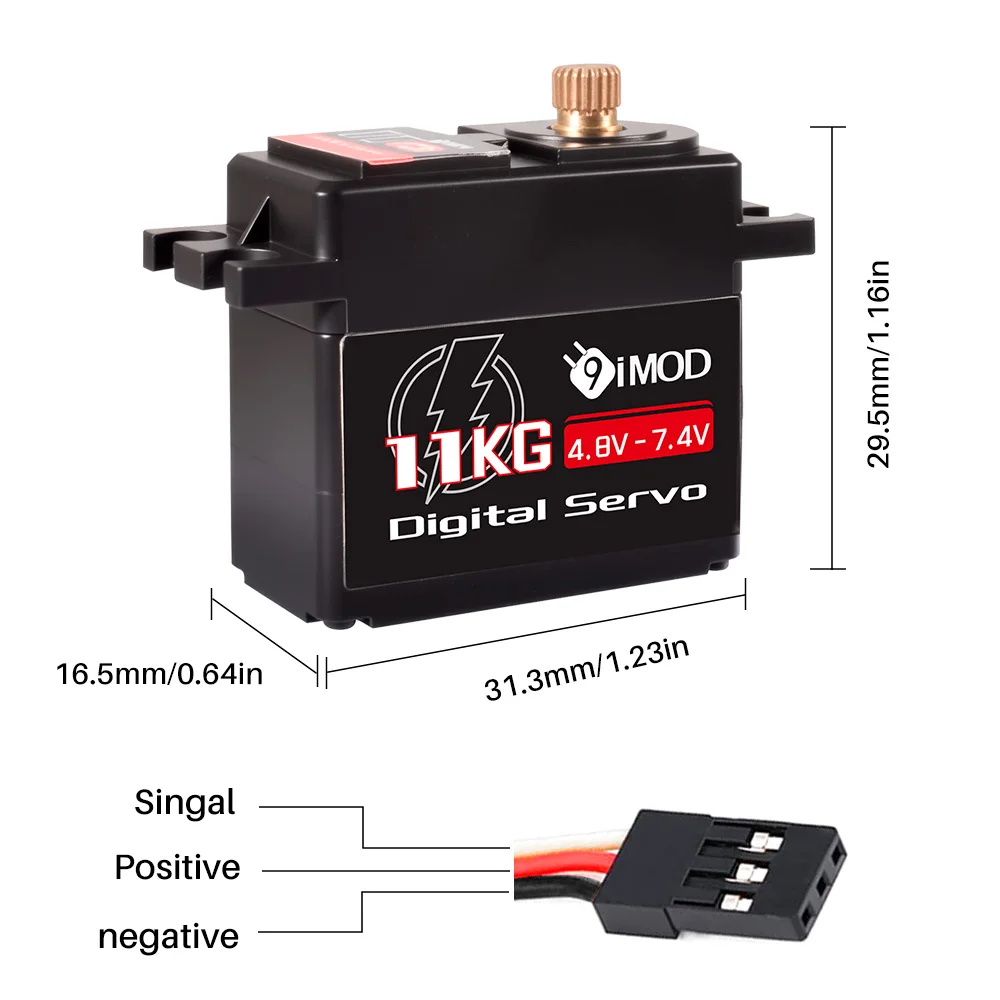 9IMOD 11KG Digital Servo Metal Gear RC Servo 4.8V-7.4V Digital Micro Cored Motor For Remote Control 1/16 Car Airplane Fixed-Wing