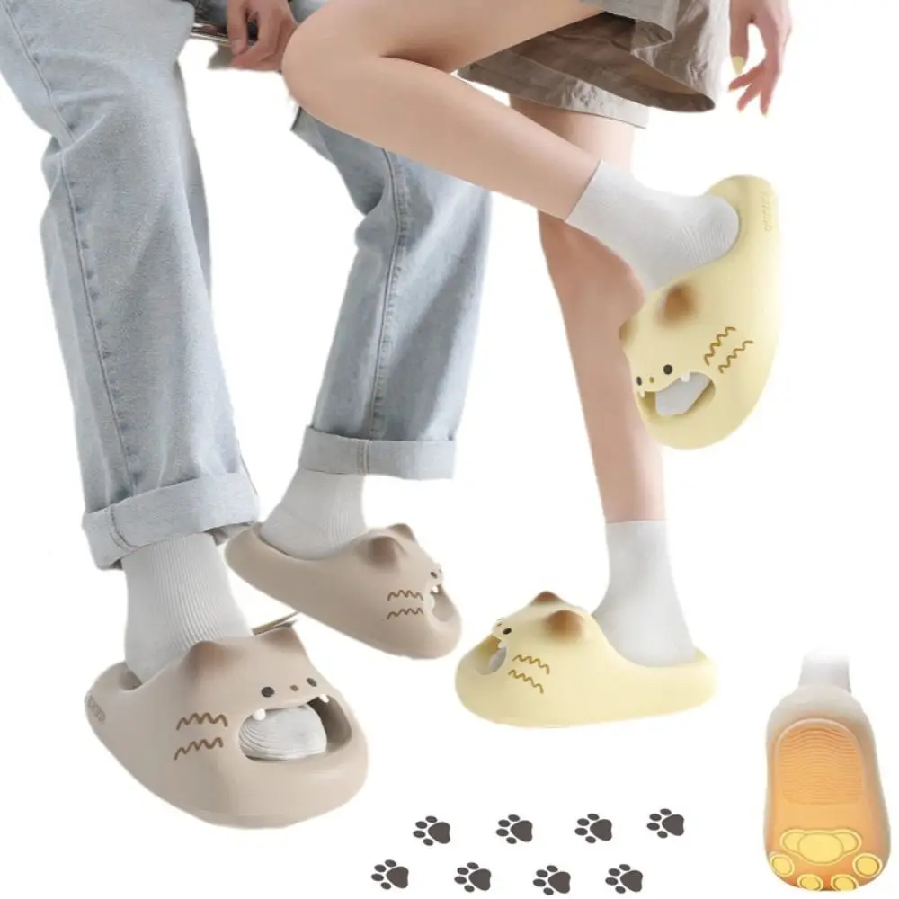 Adorable Waterproof Cat Slippers Bottom Cat Paw Closed Toe Cat Paw Slippers Anti Slip Soft Bottom Kitty Mules Girl