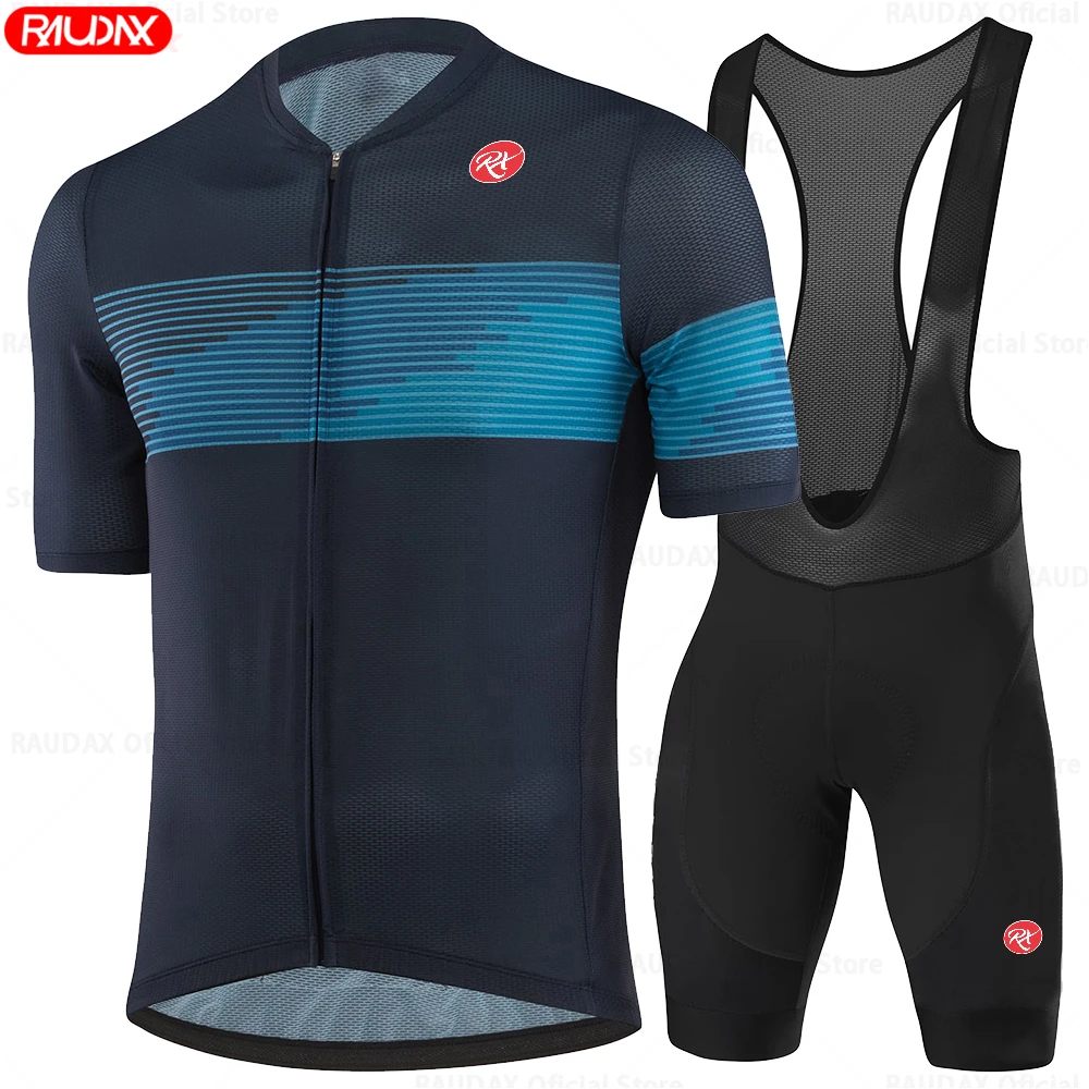 Newest Raudax Sports Team Cycling Clothing Breathable Short Sleeve Cycling jersey set Mallot Ciclismo Hombre Verano Triathlon