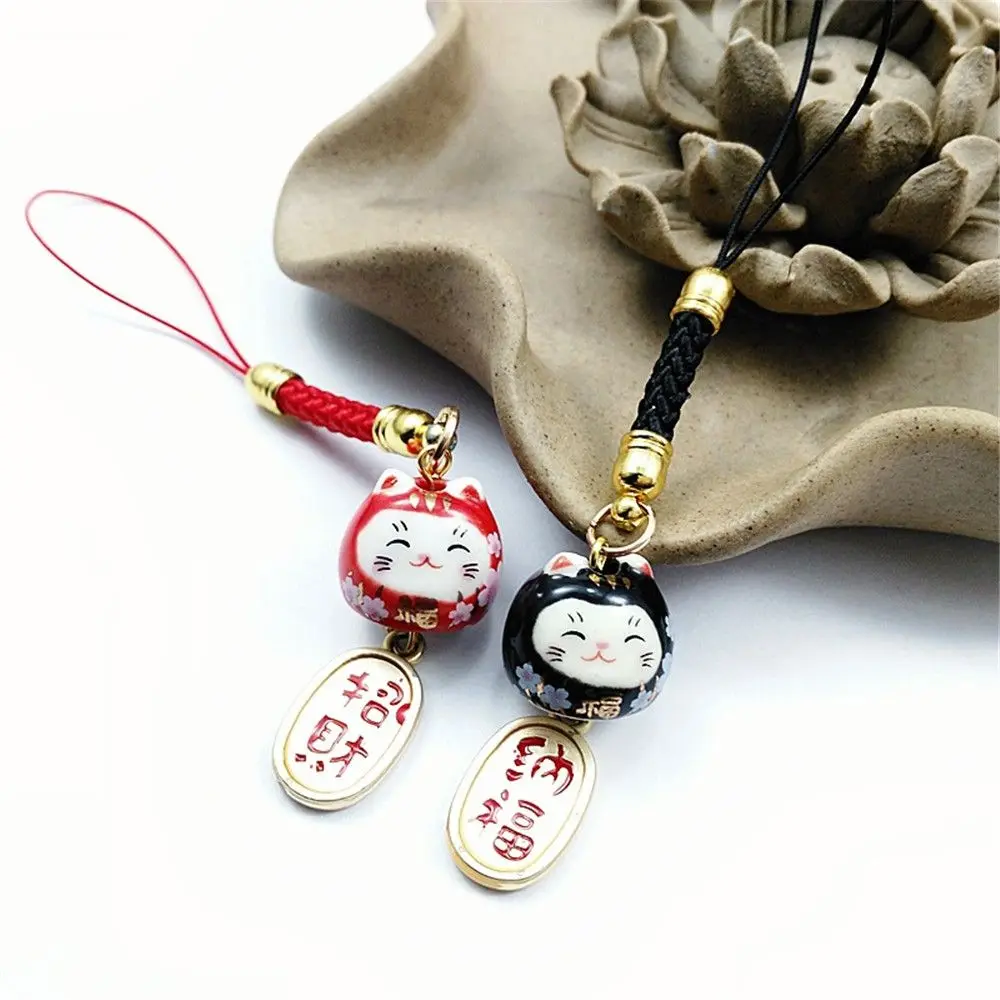 Fashion Lucky Cat Phone Straps Cute Keychain Bag Accessories Phone Key Strap Lanyard Hang Charm Rope Decor
