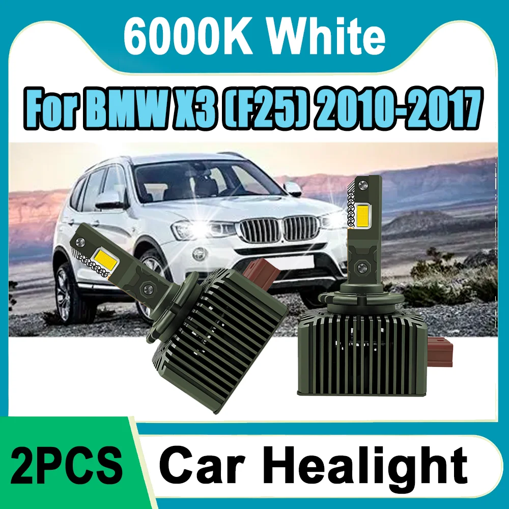 

2PCS 30000LM LED Headlamps CSP Chips High Power Auto HID Xenon Lights 120W 6000K White Turbo Lamps For BMW X3 (F25) 2010-2017
