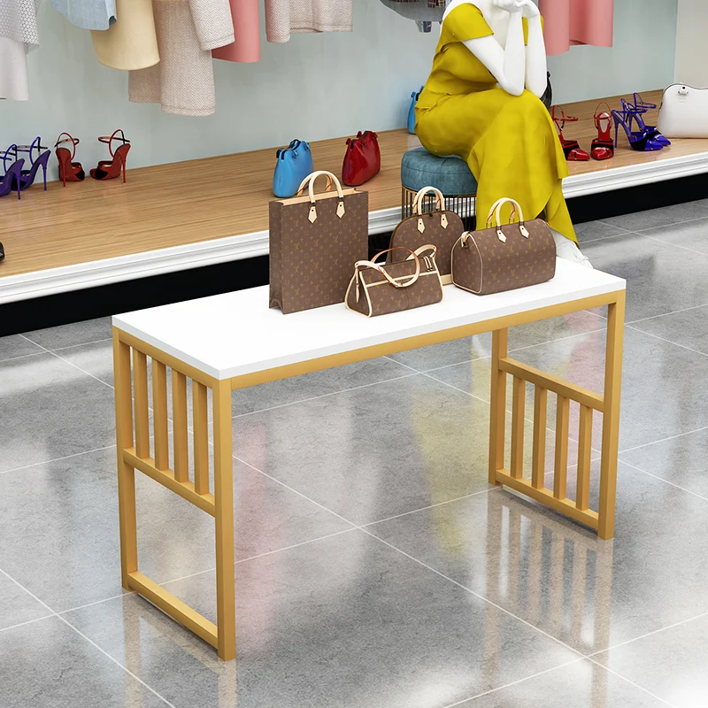 Clothing store water table display table creative gold Nakajima window display stand wrought iron rectangular high and low water