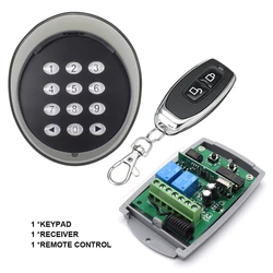 433.92mhz 2CH Wireless Remote Keypad Password Switch Kit For Gate Door Access Control 433MHz Universal Garage Door Gate Opener