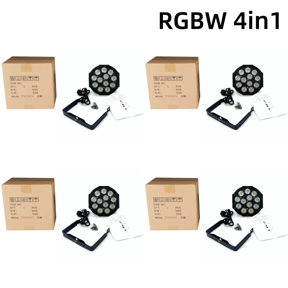 4 stuks LED par RGBW 4in1 12x12W LED par DMX stageverlichting professionele LED flat par lamp voor feest KTV disco DJ