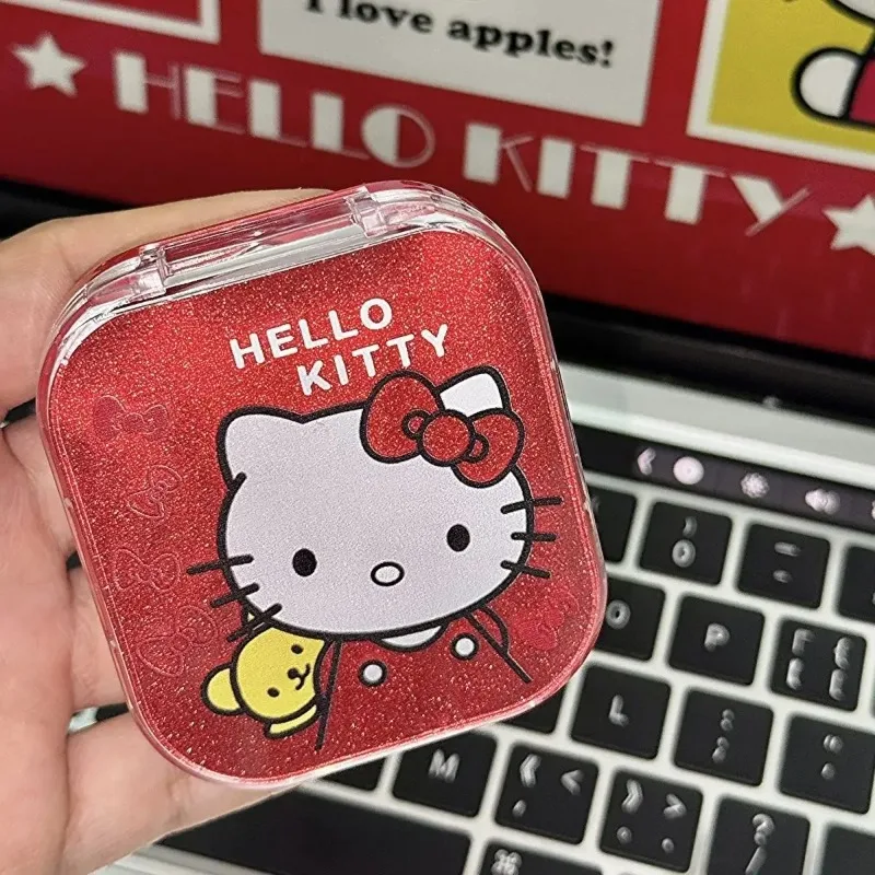 

Hello Kitty Contact Lens Case Cartoon Daily Throwing Contact Lens Box Portable Bring A Mirror Tweezers Contact Lens Box