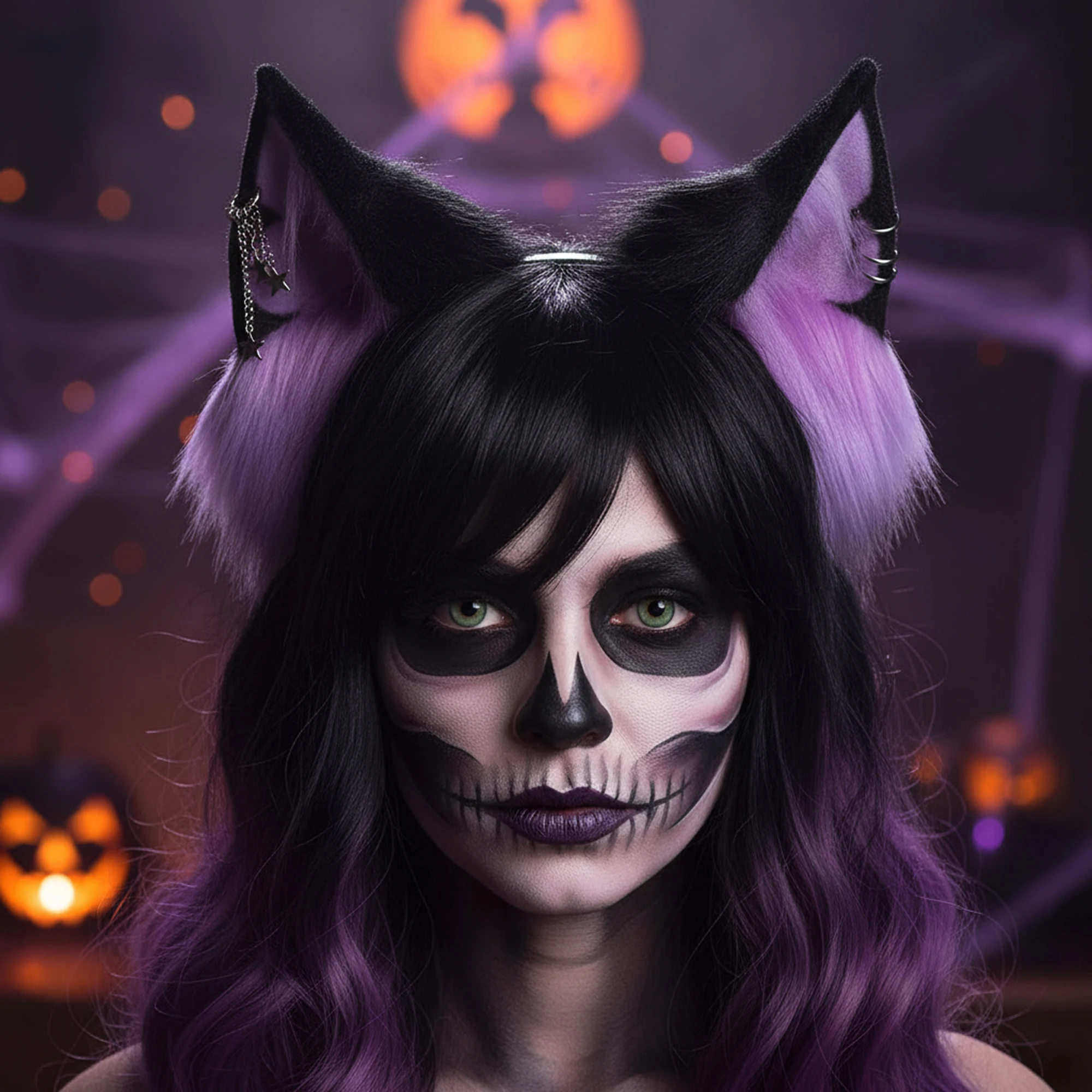 عصابة رأس على شكل آذان قطة سوداء للنساء، إكسسوارات شعر لطيفة للهالوين للحفلات التنكرية، تلبيس خوذة ممتعة ومرحة #1