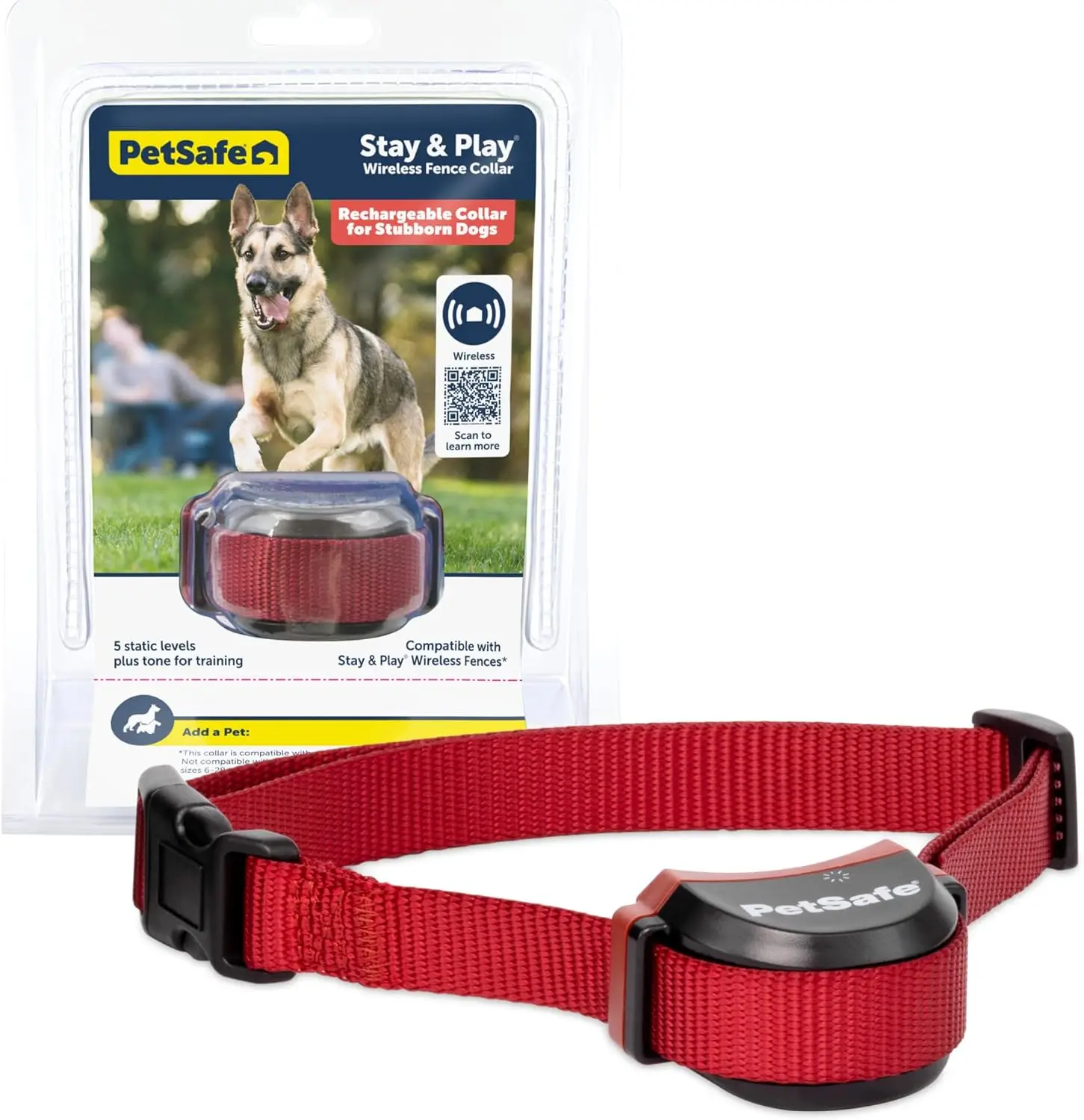 

Wireless Fence Receiver Collar for Stubborn Dogs - Rechargeable Waterproof with 2-3 Hour Quick Charge - for Dogs 5lb+
