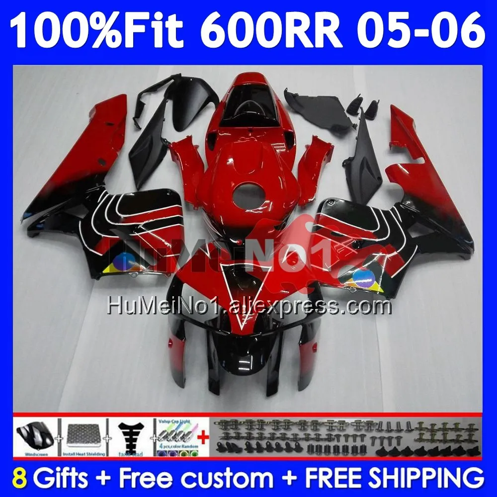 Injection For HONDA CBR 600RR 600F5 600CC CBR600RR 41No.34 CBR600F5 JOMO Red CBR 600 CBR600 CC RR F5 2005 2006 05 06 Fairing