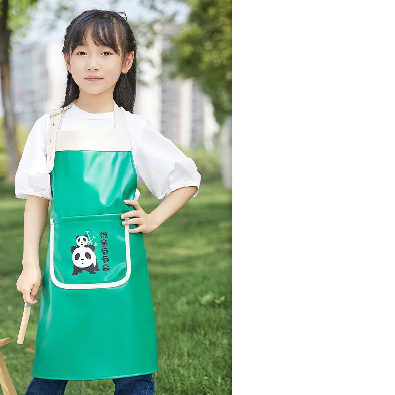 Customized your logo new fashion casual Boys Girls Children soft PU leather apron