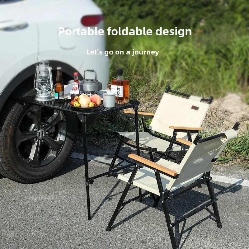 RV Camping Table Tire Desk Alloy Steel Portable Folding Outdoor Travel Working Picnic Vehicle Wheel Table Board Use On Tires