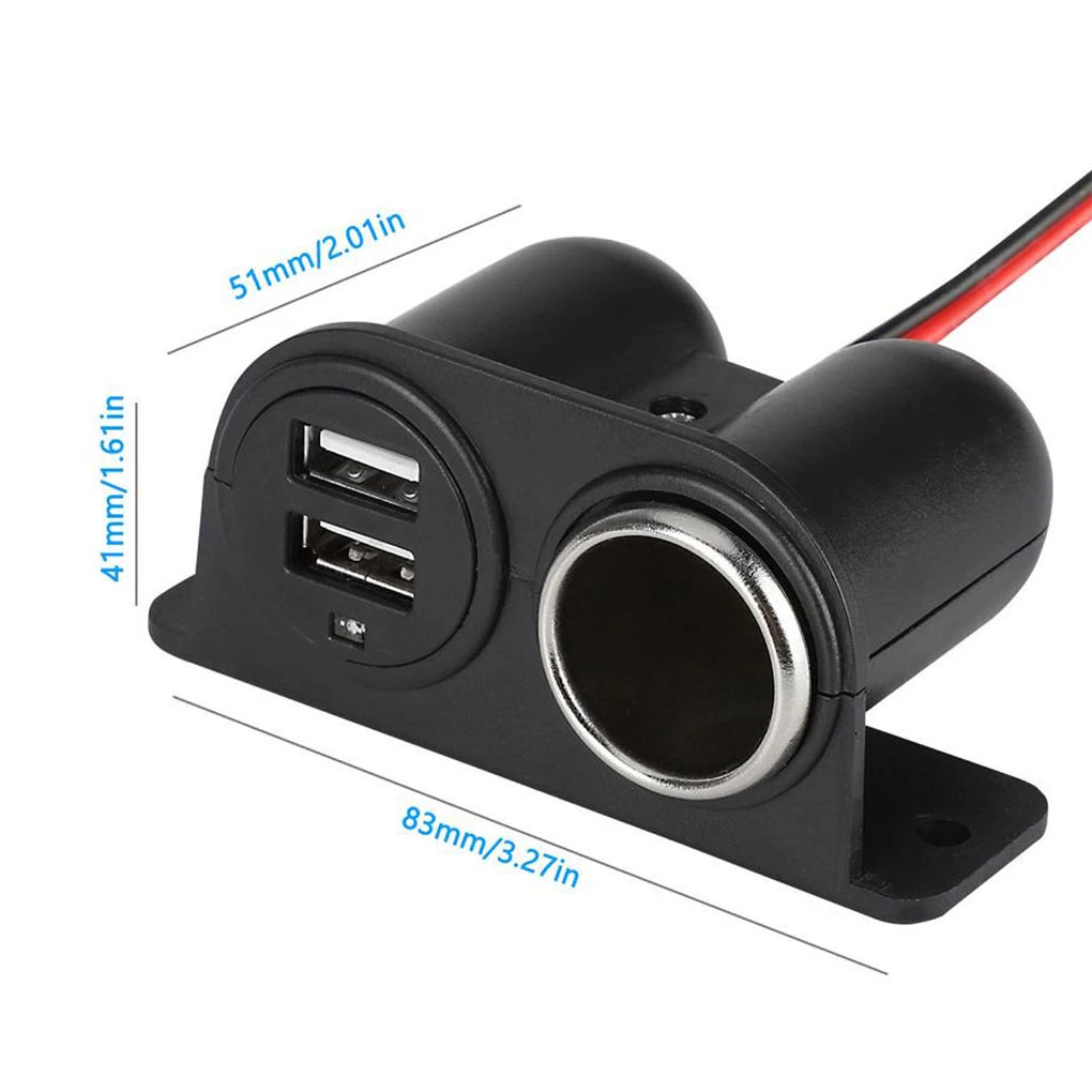 USB Ports Socket DC 5V Double 3.1A Charger Built-In Car Camper Multi Plug Port Adapter 12V-24V Converter Power Plug