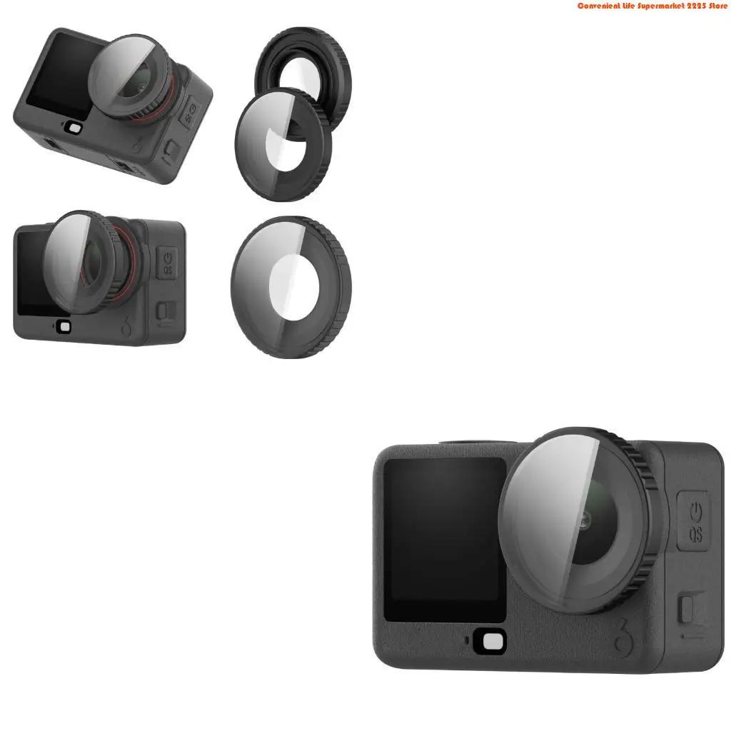 J1HD Glass Front Lens Caps Instants Camera Lens Cover Protectors Hood Dustproof Waterproof for Action 6 Camera