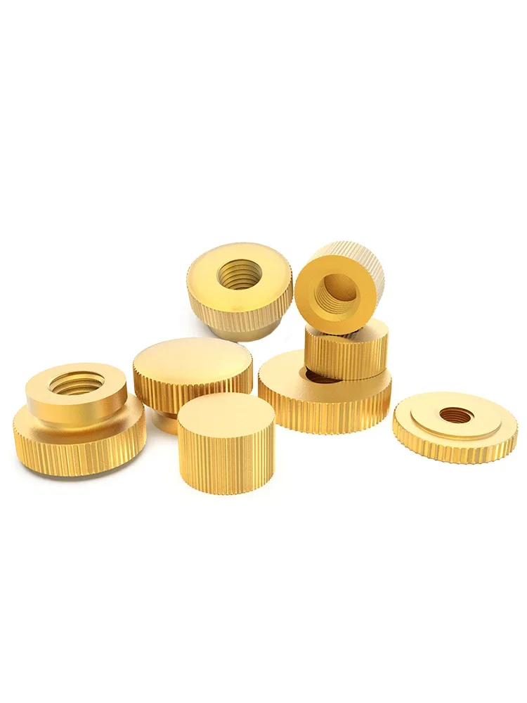 

M2 M2.5 M3 M4 M5 M6 M8 M10 Brass Single Layer Hand Twisted Nut Flat Head Knurled Hand Twisted Screw Cap