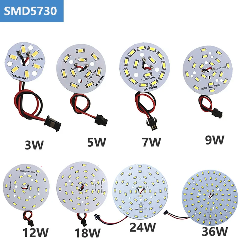 

Фонарь с лампочками светодиодный 5730SMD, фонарь с круглым освещением, источник освещения 3 Вт/5 Вт/7 Вт/9 Вт/12 Вт/18 Вт/24 Вт/36 Вт 32-100 мм, теплый белый светильник