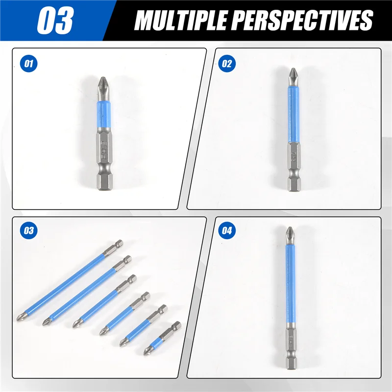 

ABVG-14 Pcs Magnetic Anti Slip Screwdriver Bits Set Impact Driver Bit Set 1/4 Inch Hex Shank Cross Drill Bit Set