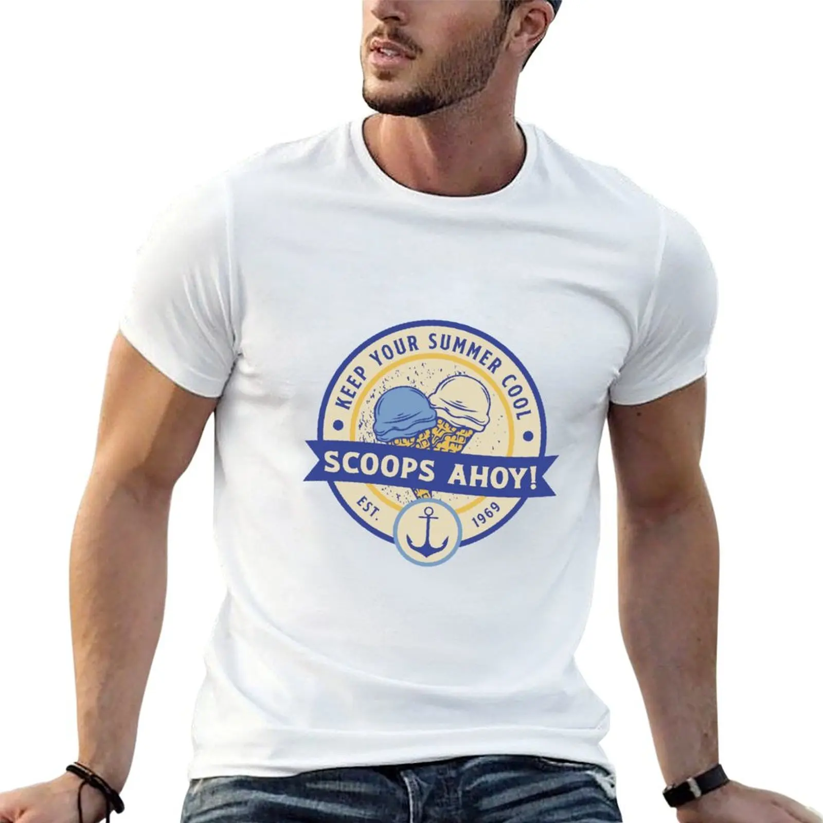 

Scoops ahoy! T-Shirt cotton t shirts man 100% t shirts with prints man t shirts for men casual T-shirt