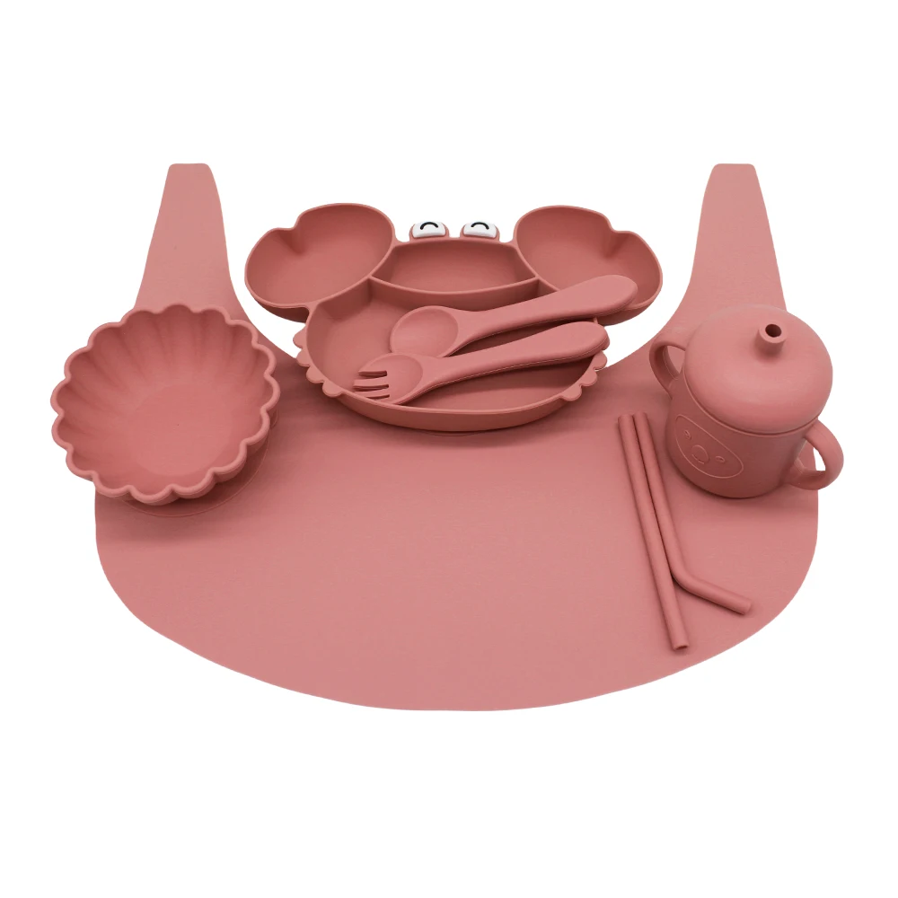 Compartiment Traybaby Zuignap Met Placemat Autonoom Eten Training Bowlchildren 'S Complementaire Servieset