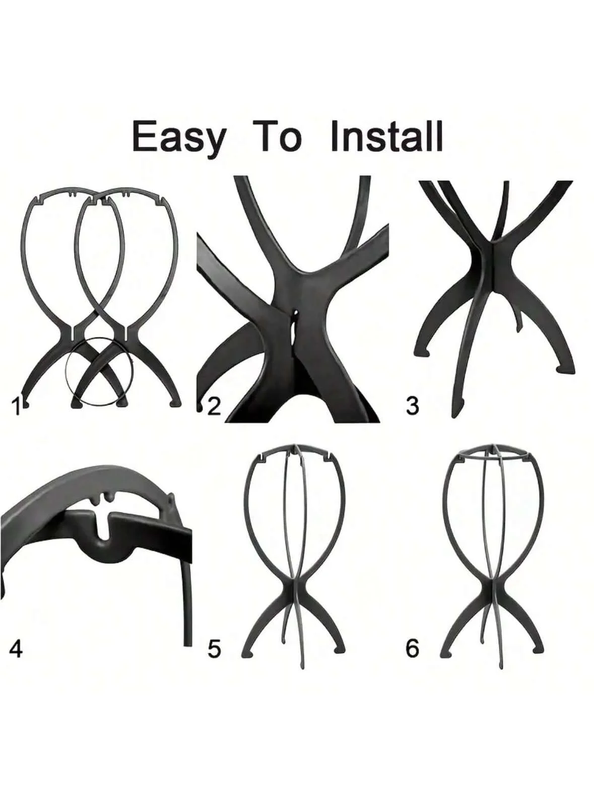 Suporte de peruca portátil suporte de peruca dobrável suporte de peruca durável exibição de peruca 13.8 Polegada ferramenta suporte de peruca de viagem para todas as perucas