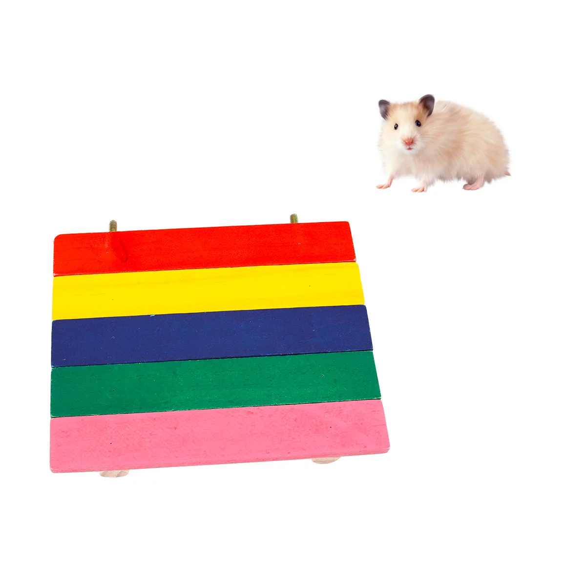 

Small Pet Rainbow Color Wooden Platform Natural Board Climbing Nest Accessory Hamster Climbing Hamster Supplies