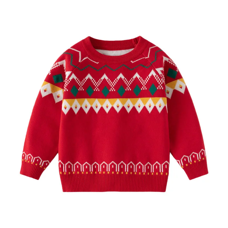 

Red New Years Christmas Sweater for Boys & Girls Snowman Print Children's Sweatshirt Baby Clothes Autumn Winter Seasonal Kids