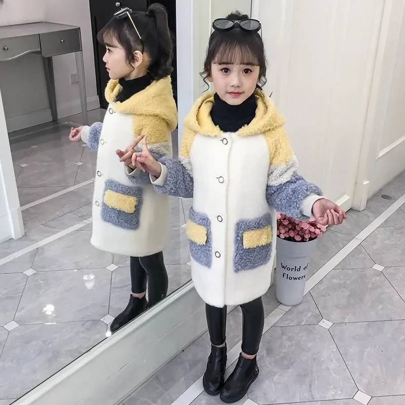 Ragazze bambini cappotto giacca soprabito cotone 2022 elegante caldo addensare velluto inverno adolescente Plus Size abbigliamento per bambini