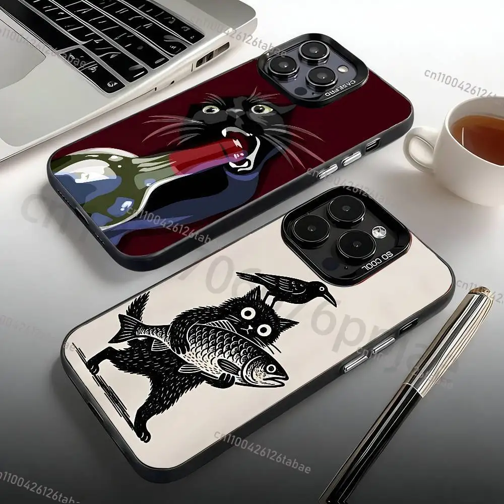 

Funny cute Japanese Ukiyo-e cat Phone Case For iPhone 17,16,15,14,13,12,11,Pro,Max,Plus,Mini, Anti Fall Matte Hard Bumper