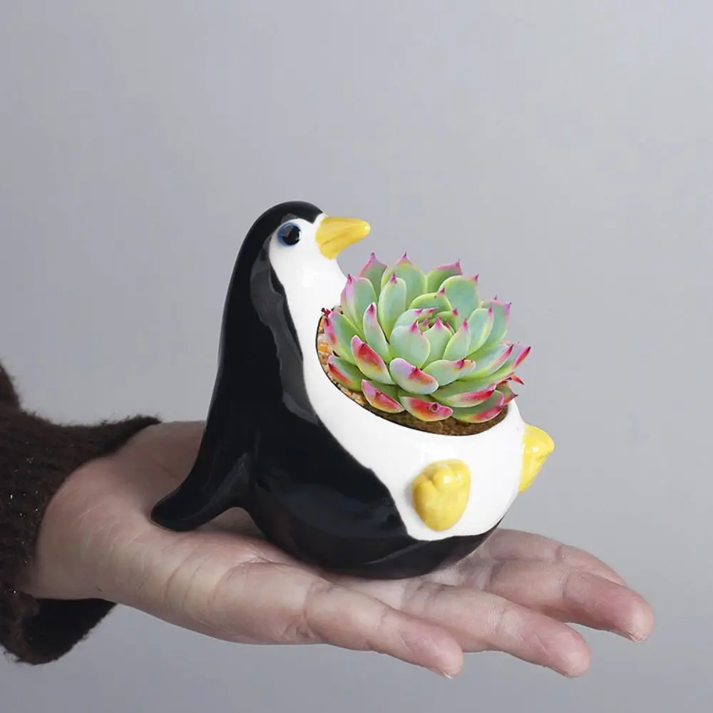 Flower Arrangement Container Ceramic Flower Pot Cartoon Cute Plant Pot Creative Exquisite Hydroponic Flower Holder Gift