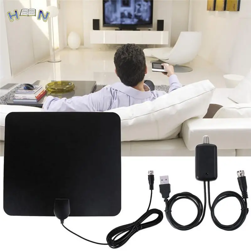 

1pc Digital Indoor Digital Freeview Range Ultra-thin Antena TV HDTV Antenna High Signal Capture Cable Signal Amplifie Antenna