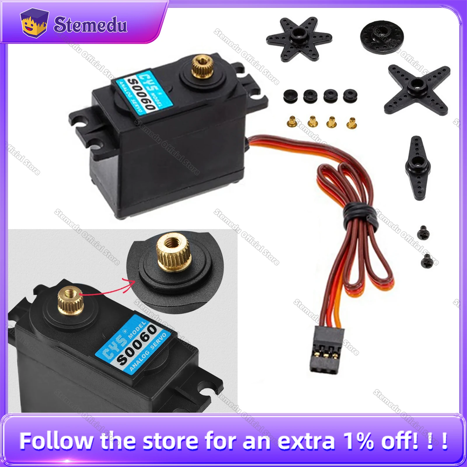 

1/2/4 шт. CYS S0060 6 кг, аналоговый сервопривод с металлической шестерней и высоким крутящим моментом, водонепроницаемые радиоуправляемые сервоприводы для масштаба 1/10, осевой SCX10, радиоуправляемый гоночный автомобиль, робот