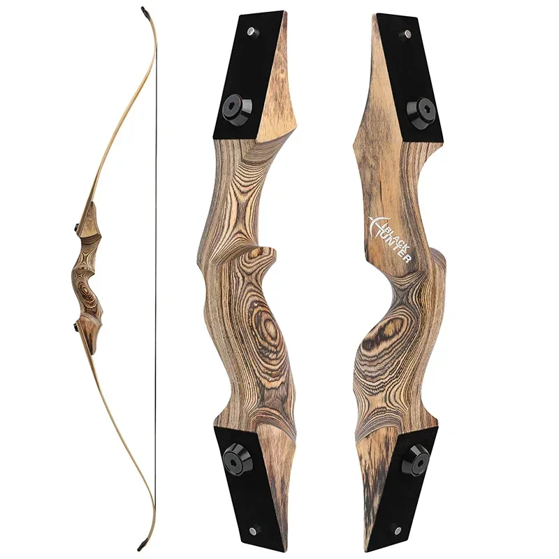 

1PC 60 Inch Recurve Bow 20-60lbs Bamboo Core Limbs Wooden Riser Split Takedown Bow RH for Arrow Shooting Hunting Target