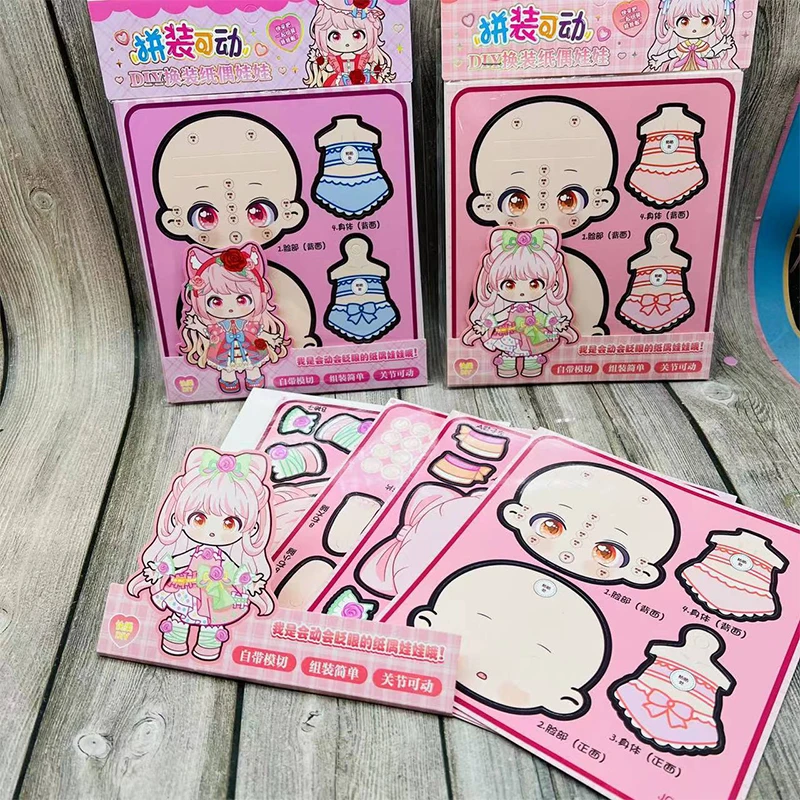 Cute Cartoon New Mobile Paper Doll 3D Mobile Paper Doll Kuromi My Melody Assembling Movable DIY Paper Doll For Replacement