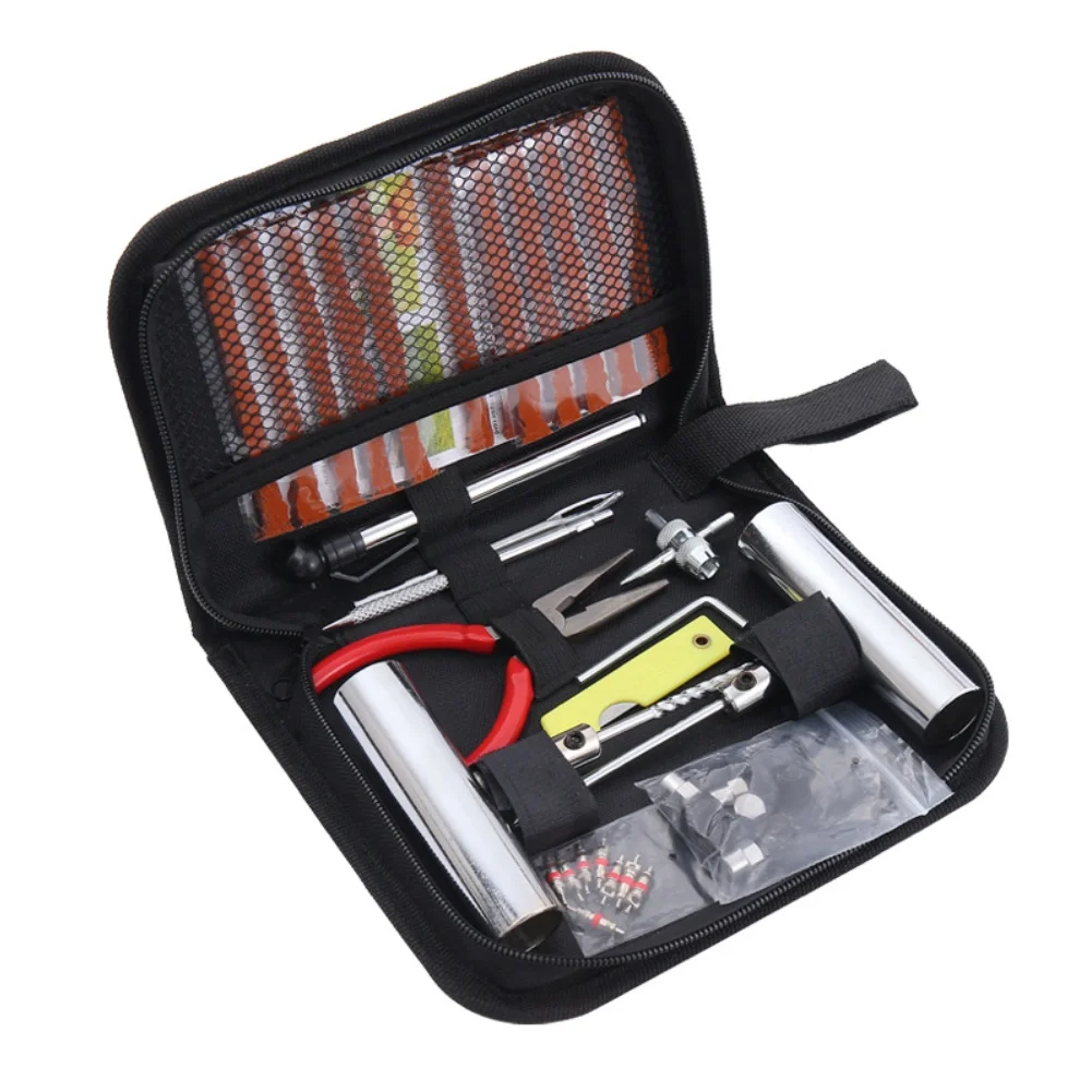 For On-the-go Repairs Tubeless Tire Repair Kit Car Puncture Repair Set 46 Piece Complete Set Portable Compact Design