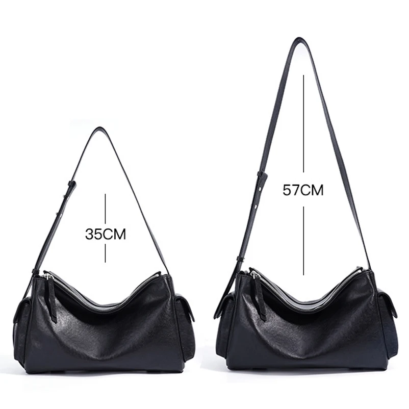 خمر المتشرد الرغيف الفرنسي حقيبة المرأة الفاخرة جلد البقر تحت الإبط حقيبة أنيقة الحد الأدنى مصمم نمط الكتف حقيبة كروسبودي