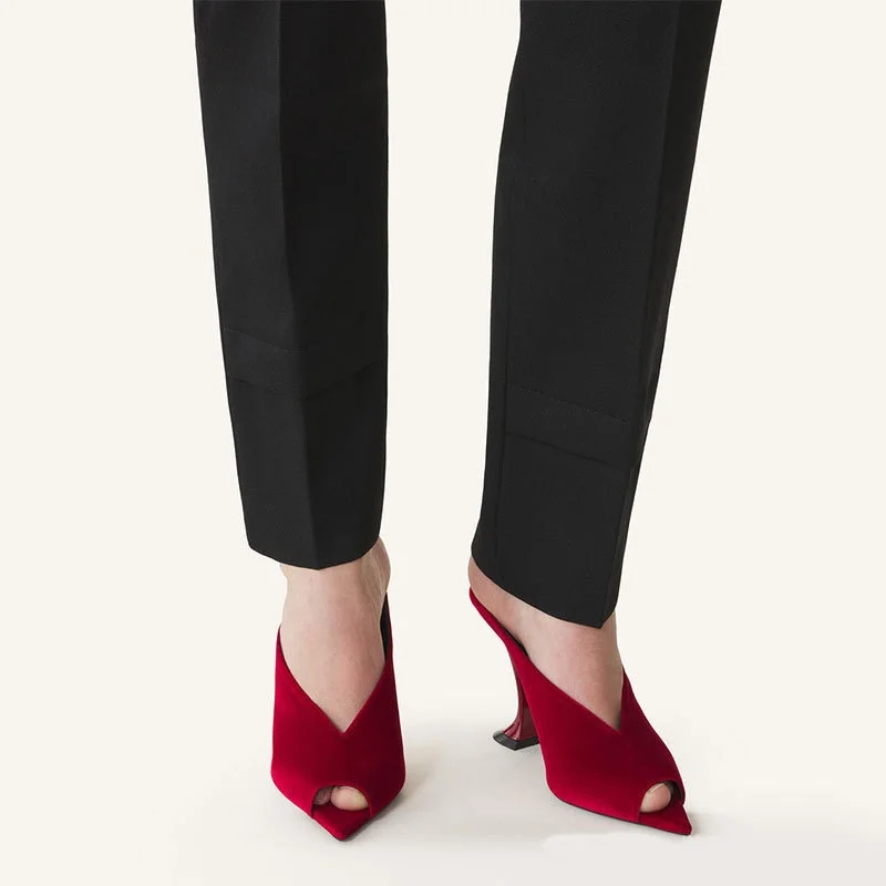 صنادل نسائية لربيع وصيف 2025 بتصميم جديد بكعب غريب بمقدمة مدببة أحذية نسائية بقصة ضيقة بمقدمة مفتوحة أحذية نسائية أنيقة