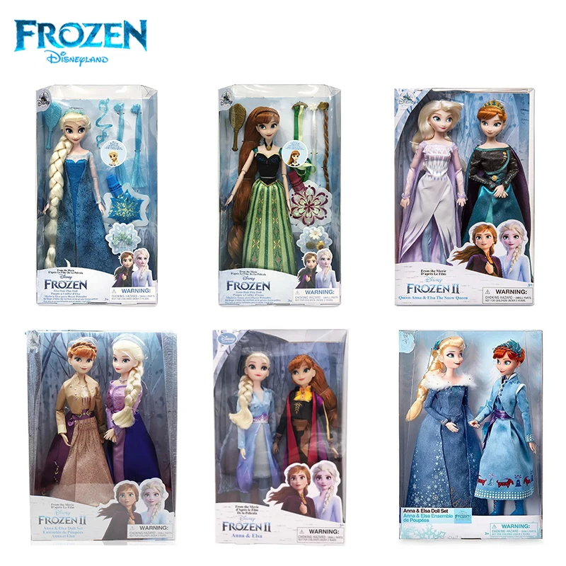 

Original Disney Princess Frozen Elsa and Anna Classic Doll Toys Cute Anime Action Figure Dress Up Dolls Children Toys for Girls