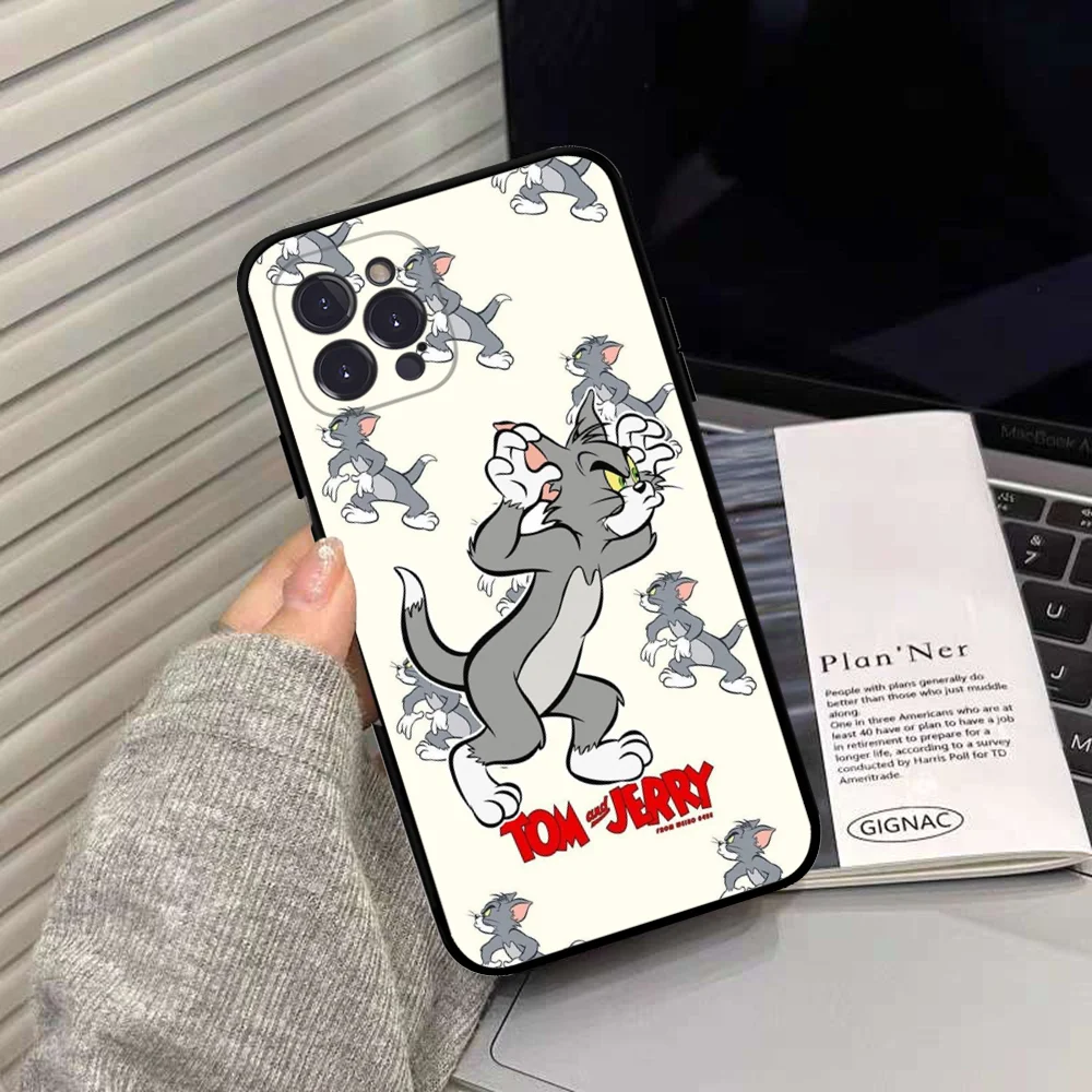 Cartoon T-Tom And J-Jerry Phone Case Silicone Soft for iphone 15 14 13 12 11 Pro Mini XS MAX 8 7 6 Plus X XS XR Cover