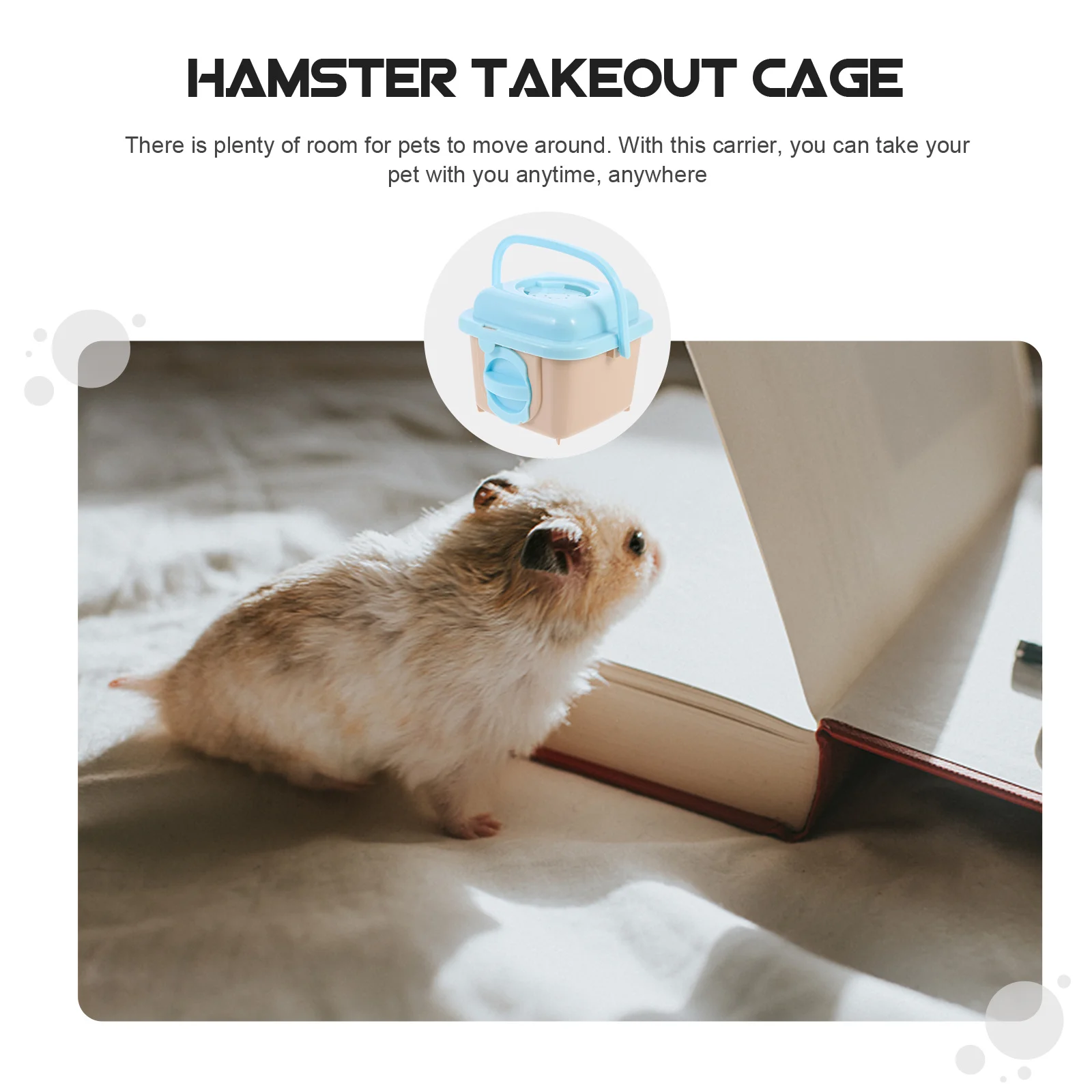 حامل الهامستر للسفر، حافظة بلاستيكية متينة، محمولة، عش الحيوانات الأليفة الصغيرة، قفص خنزير غينيا، سهلة التنظيف، حامل هامستر يدوم طويلاً