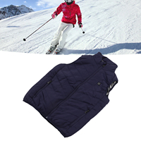 Electric Heating Vest Heating Jacket Vest Infrared Carbon  3 Gears Dark Blue Thermal Insulation 2 Zone Heated for Fishing