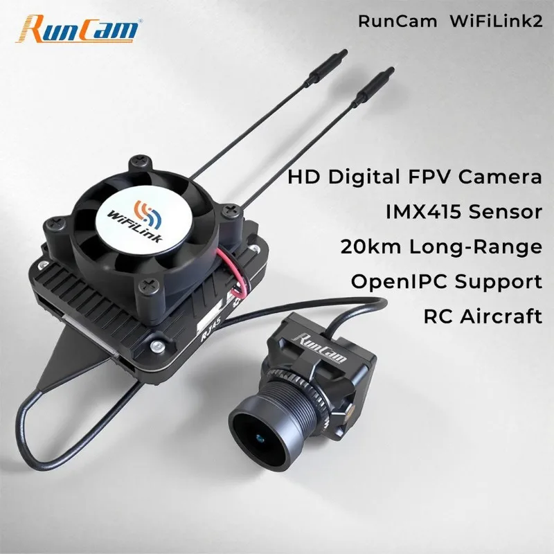 

RunCam WiFiLink2 HD Digital FPV Camera 20km Long-Range Transmission IMX415 Sensor OpenIPC Support for RC Aircraft & Drones