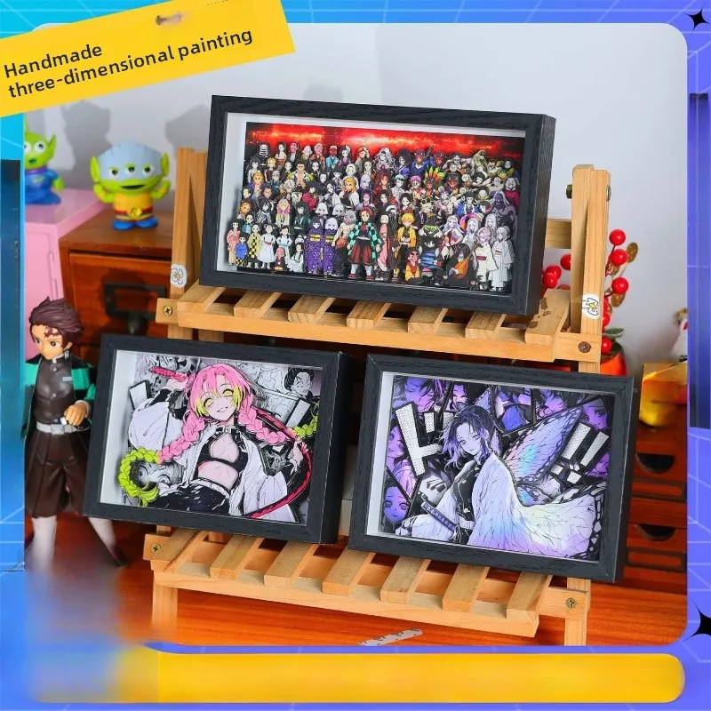 Demon Slayer anime mercancía dibujos animados lindo conjunto familiar niños y niñas adornos de escritorio figuras imágenes 3D carteles regalos al por mayor