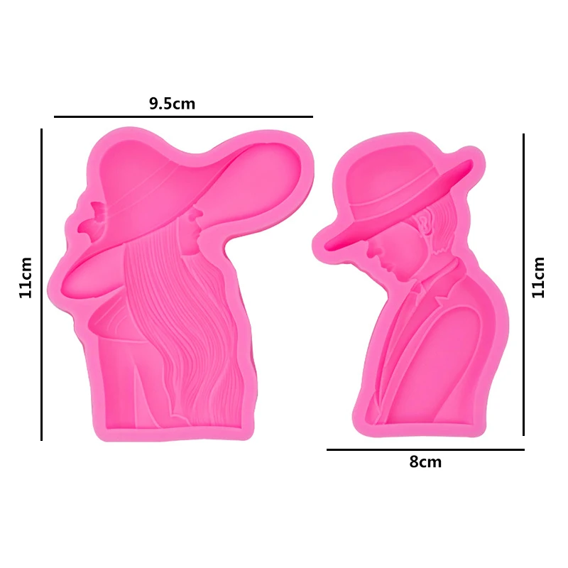 Hat Lovers Men and Women Silicone Molds DIY Fondant Cake Decorating Tools Resin Clay Soap Candy Chocolate Gumpaste Mold