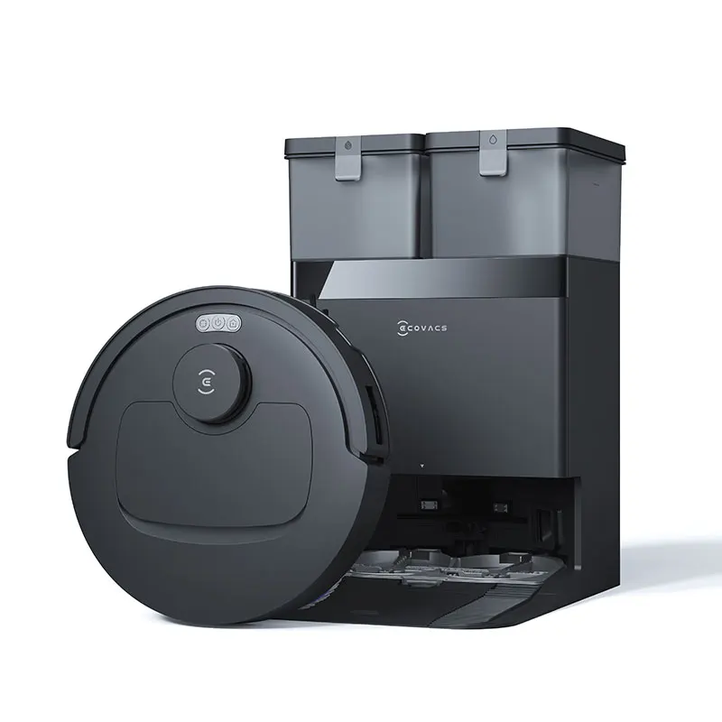 Odkurzacz robot ECovacs DEEBOT T30e Omni z funkcją mopowania, siła ssania 25000 Pa, system OZMO Turbo 2.0, technologia ZeroTangle 3.0, automatyczna stacja do opróżniania pojemnika na kurz. — 2