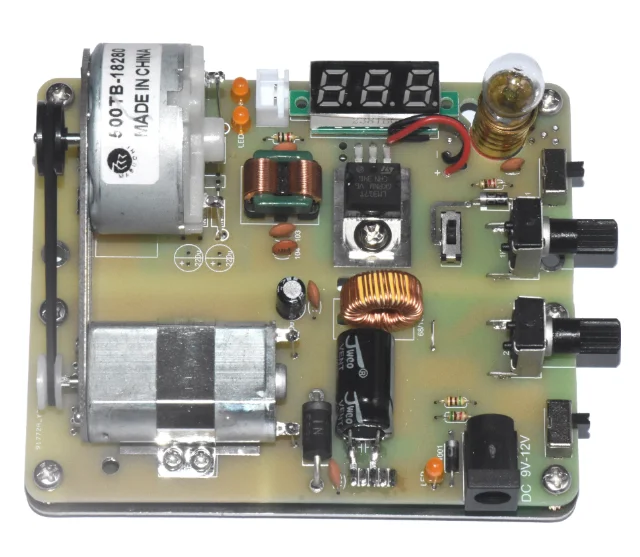 

Energy conservation of DC generator, small production, technological invention, student hand cranked generator model