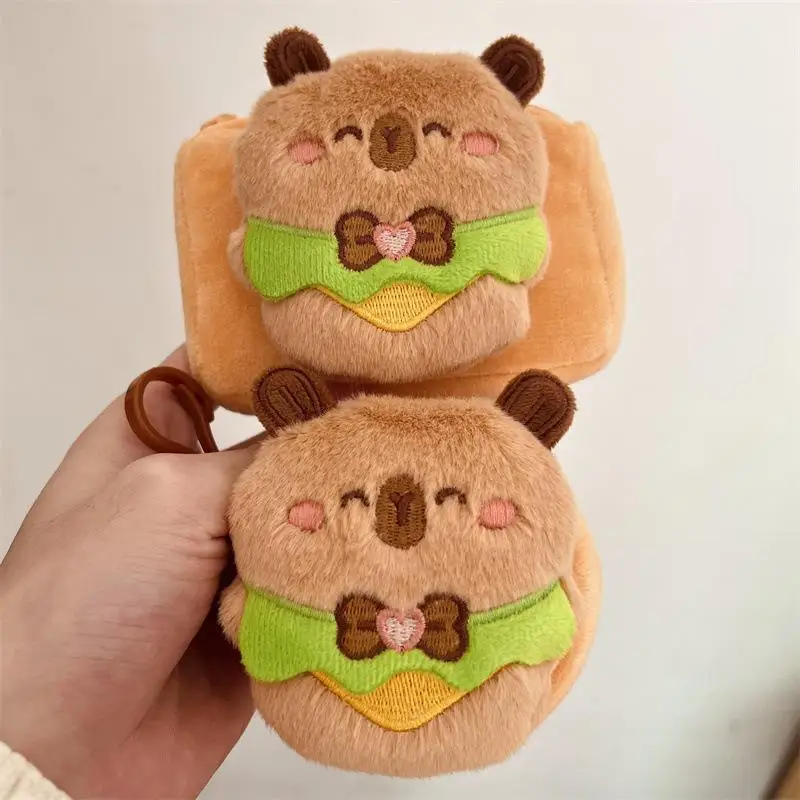 ของขวัญสําหรับเด็ก: กระเป๋าใส่เหรียญการ์ตูน Capybara ผ้าพลัฌและที่เก็บหูฟัง; อุปกรณ์เสริมกระเป๋าพวงกุญแจมีสไตล์
